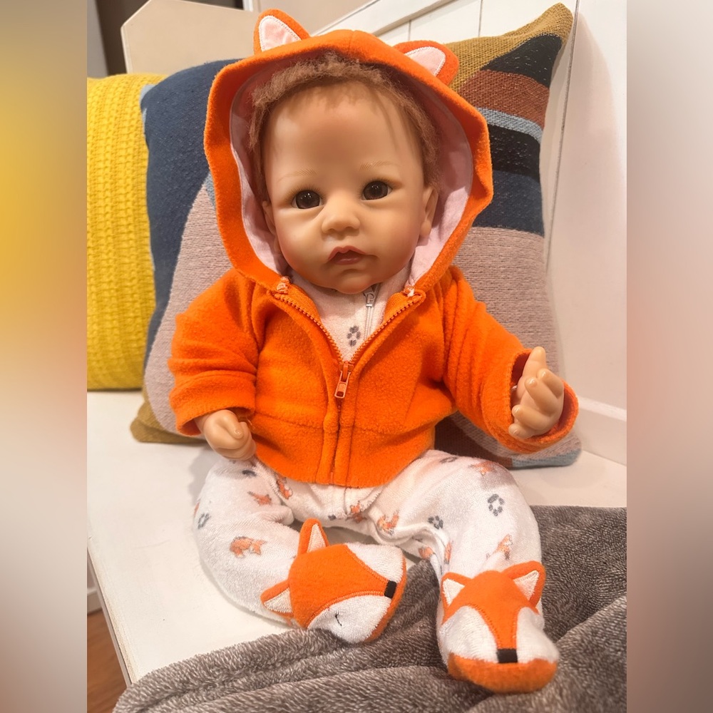 Orange Fox Hoodie Baby Doll